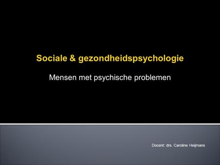 Sociale & gezondheidspsychologie