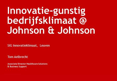 Innovatie-gunstig Johnson & Johnson