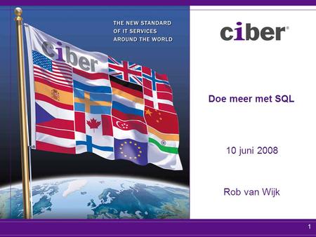 1 Doe meer met SQL 10 juni 2008 Rob van Wijk. 2 Onderwerpen Waarom meer doen met SQL? Rijgeneratie Rijgeneratie op basis van intervallen Splitsen van.