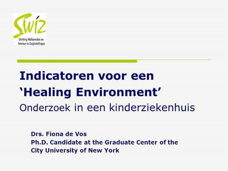 Drs. Fiona de Vos Ph.D. Candidate at the Graduate Center of the