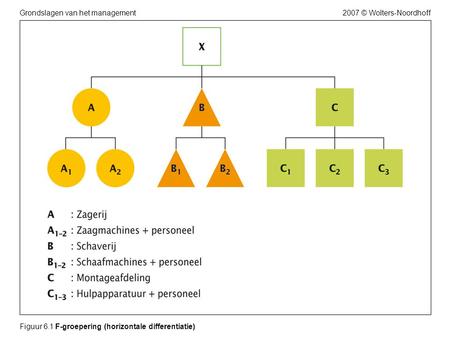 2007 © Wolters-NoordhoffGrondslagen van het management Figuur 6.1 F-groepering (horizontale differentiatie)