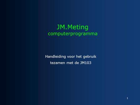 JM.Meting computerprogramma
