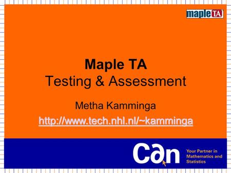 Maple TA Testing & Assessment