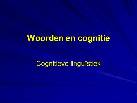 Cognitieve linguïstiek