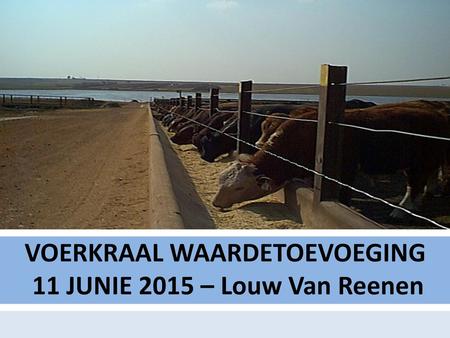 VOERKRAAL WAARDETOEVOEGING 11 JUNIE 2015 – Louw Van Reenen