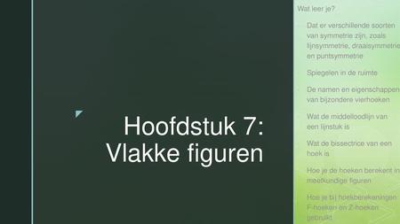 Hoofdstuk 7: Vlakke figuren