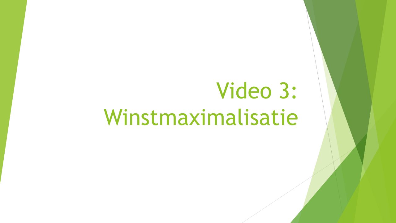 Video 3: Winstmaximalisatie