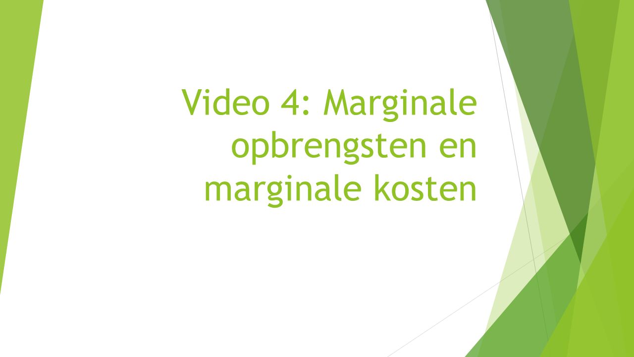 Video 4: Marginale opbrengsten en marginale kosten