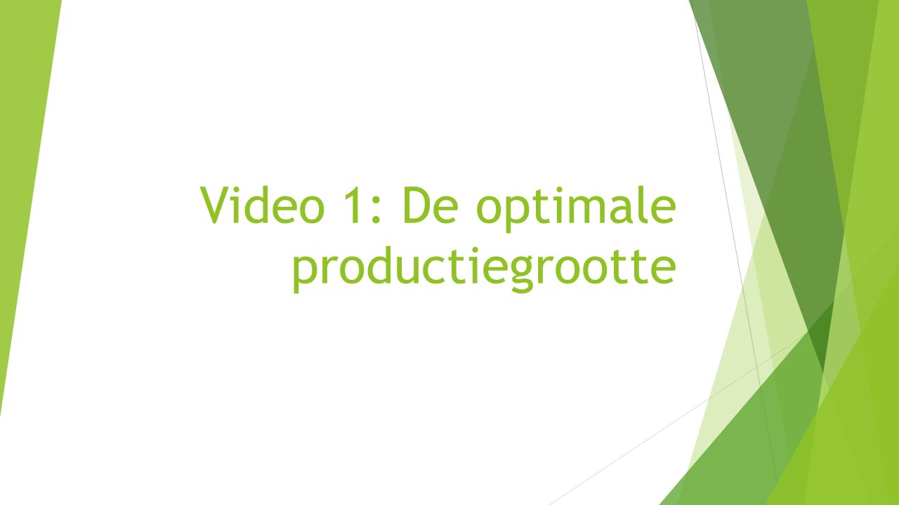 Video 1: De optimale productiegrootte