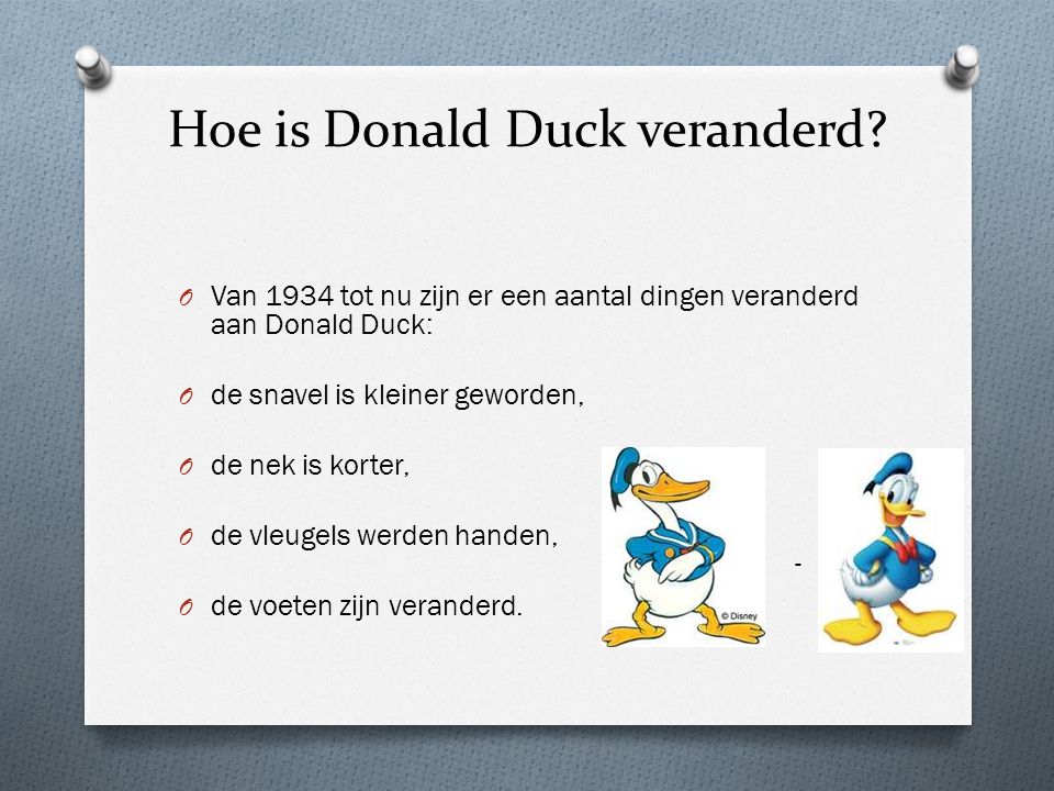 Hoe is Donald Duck veranderd