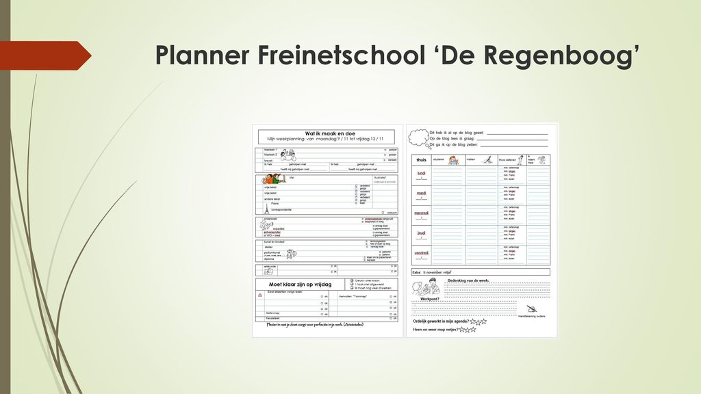 Planner Freinetschool ‘De Regenboog’