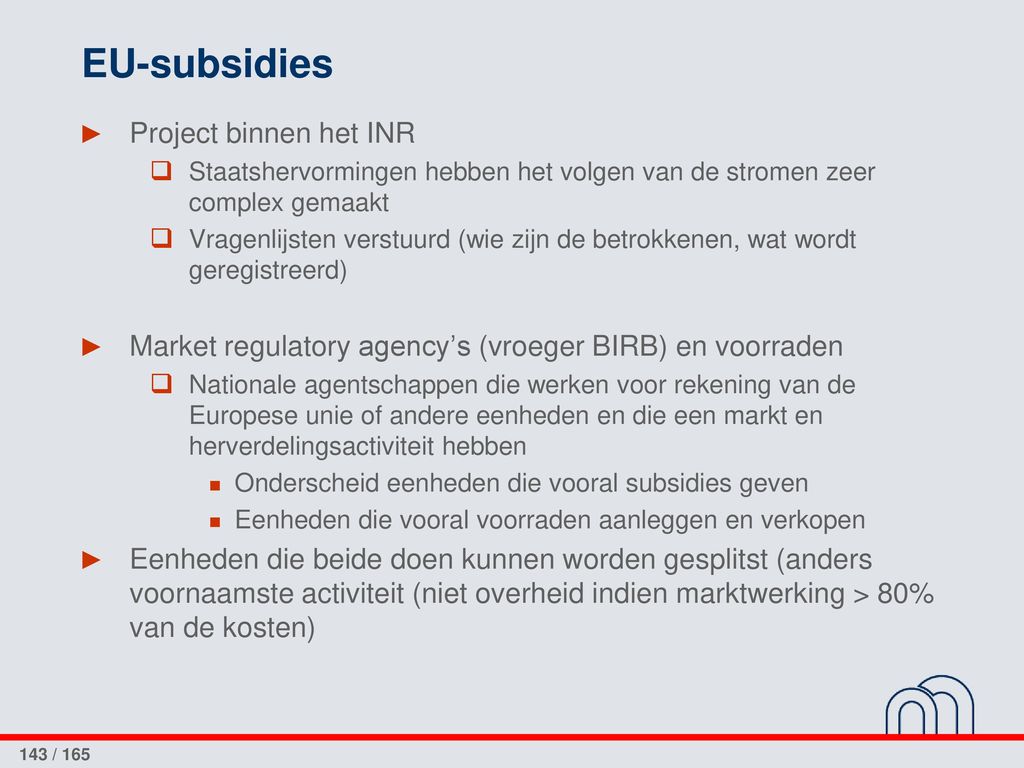 EU-subsidies Project binnen het INR