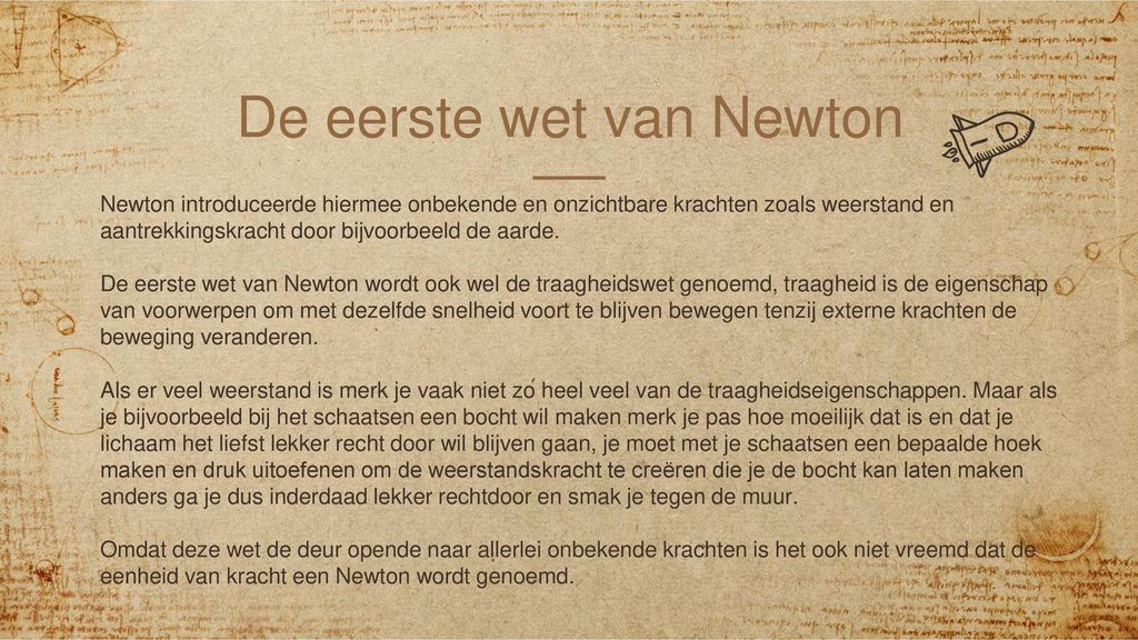 De eerste wet van Newton
