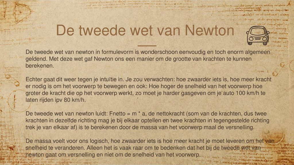 De tweede wet van Newton