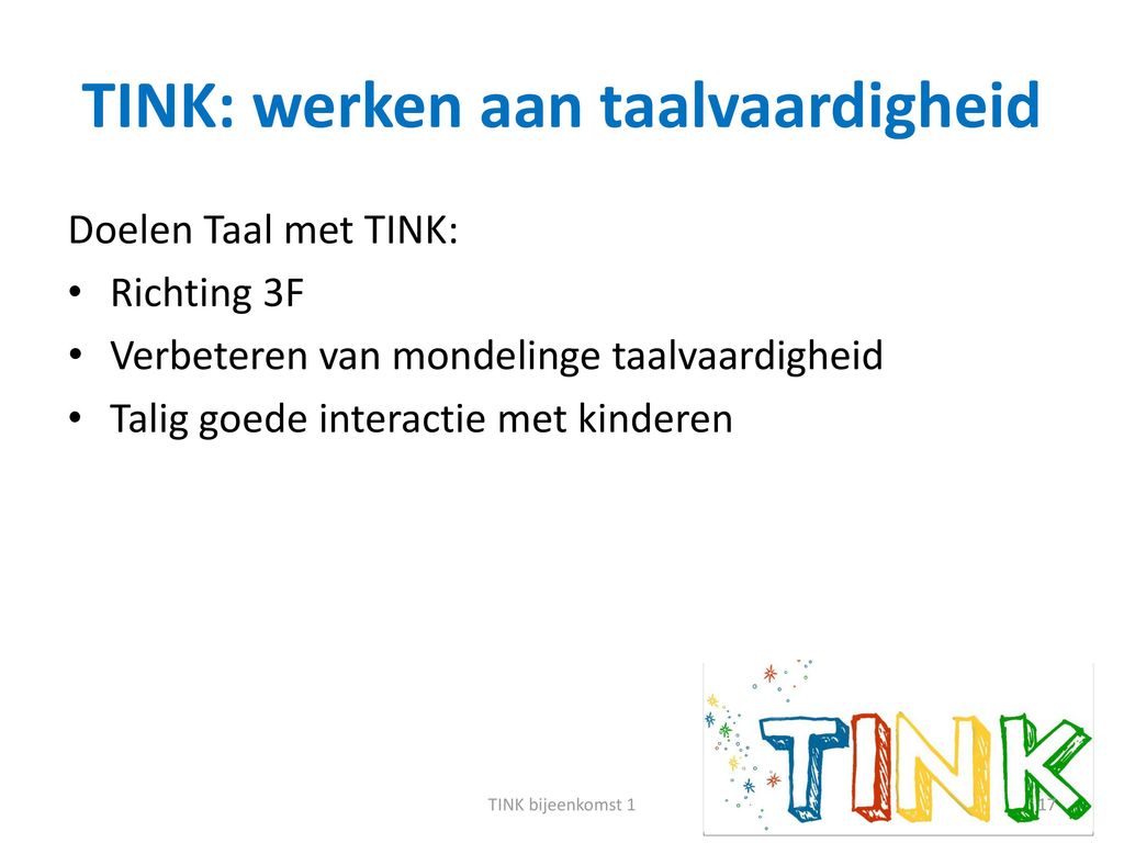 TINK: werken aan taalvaardigheid