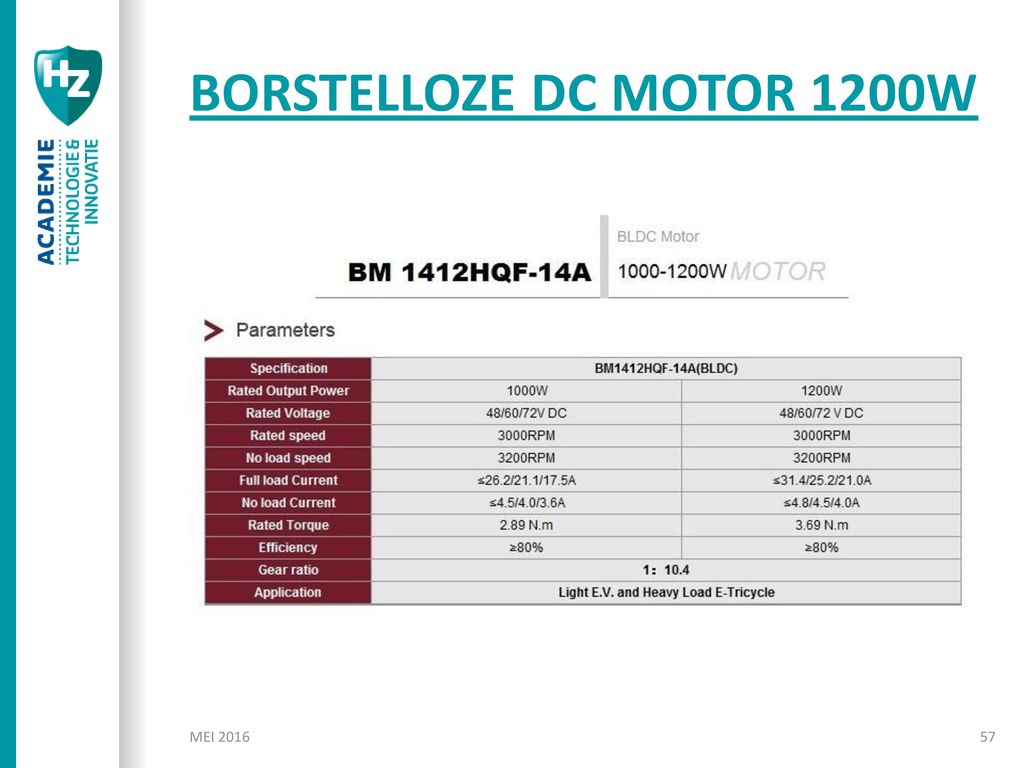 Borstelloze DC Motor 1200W Mei 2016