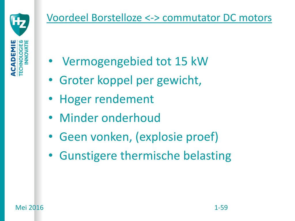 Voordeel Borstelloze <-> commutator DC motors