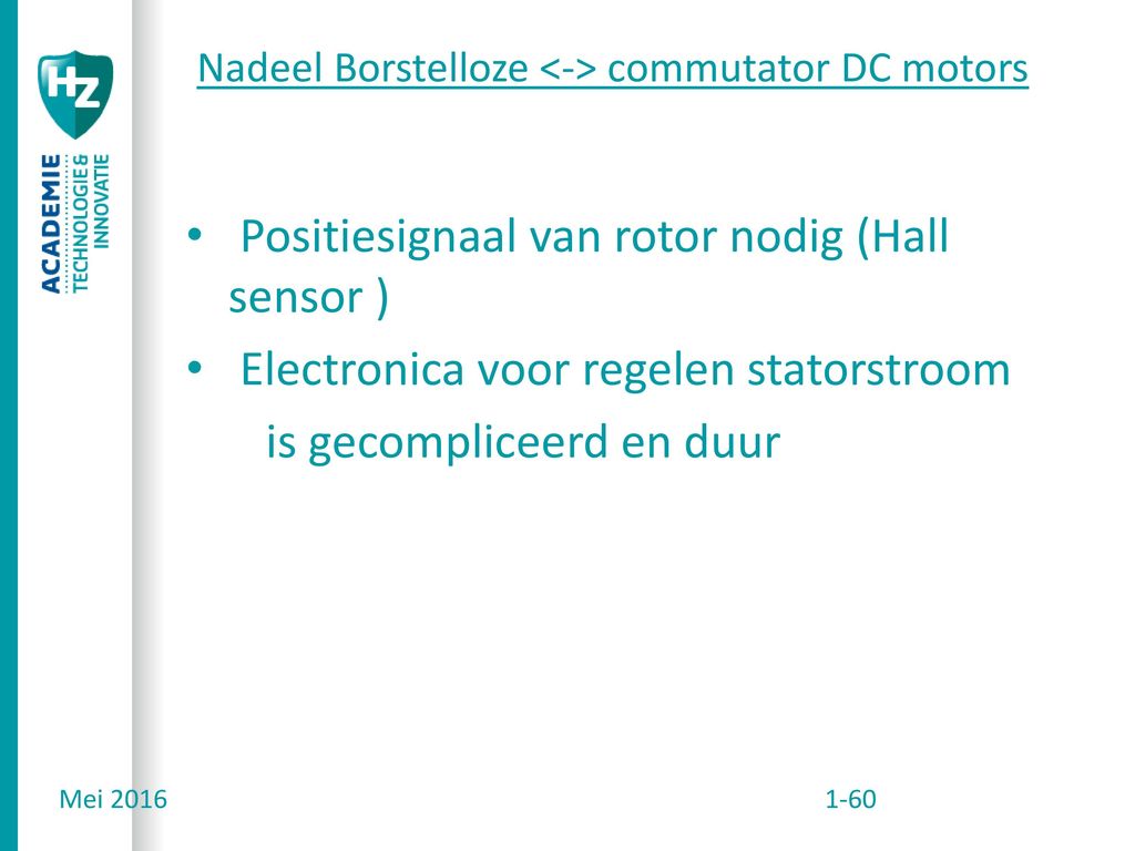 Nadeel Borstelloze <-> commutator DC motors