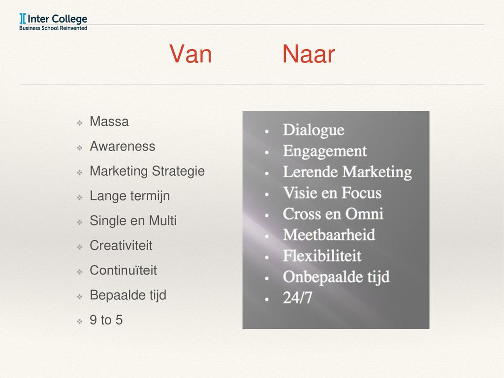 Van Naar Massa Awareness Marketing Strategie Lange termijn