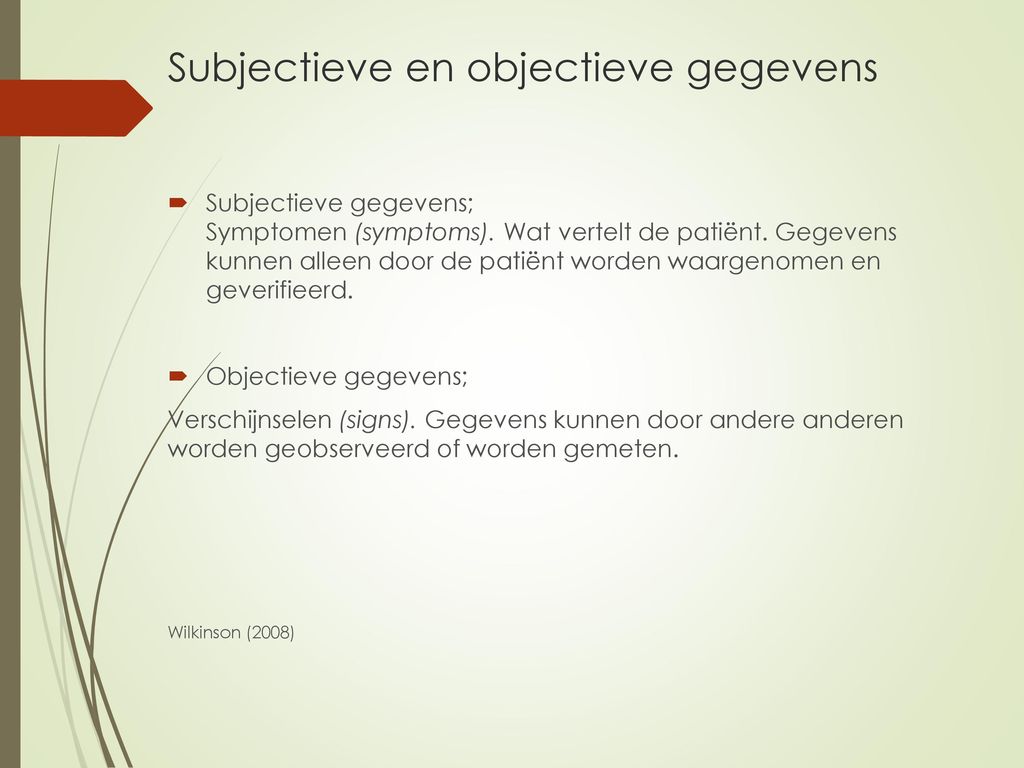 Subjectieve en objectieve gegevens