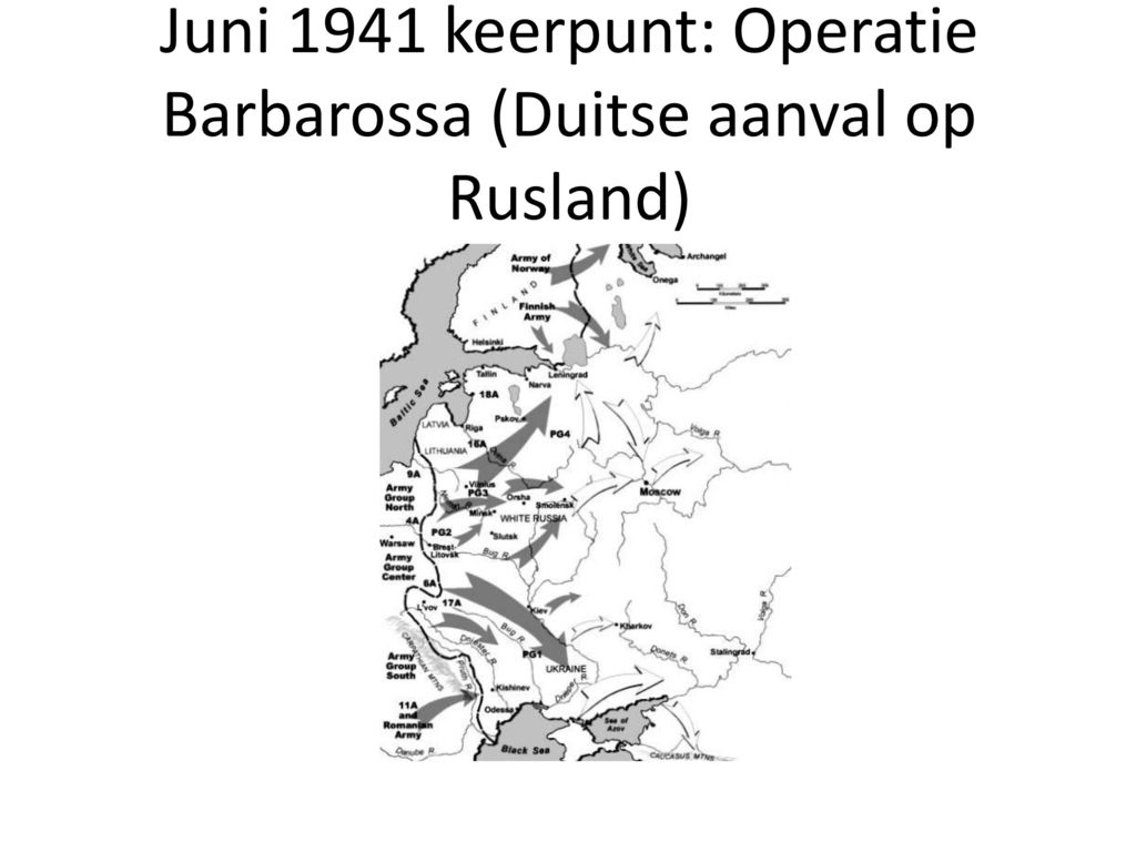 Juni 1941 keerpunt: Operatie Barbarossa (Duitse aanval op Rusland)