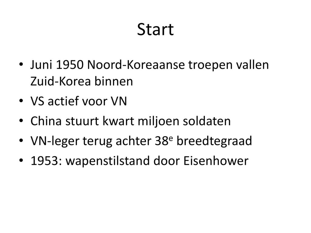 Start Juni 1950 Noord-Koreaanse troepen vallen Zuid-Korea binnen