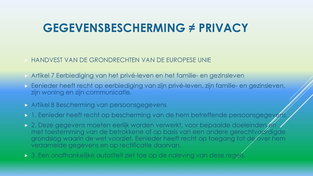 De Algemene Verordening Gegevensbescherming Ppt Download