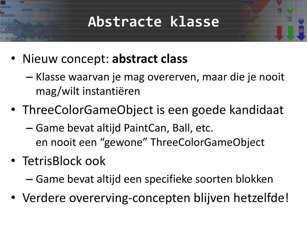 Gameprogrammeren: Abstracte Klassen - Ppt Download