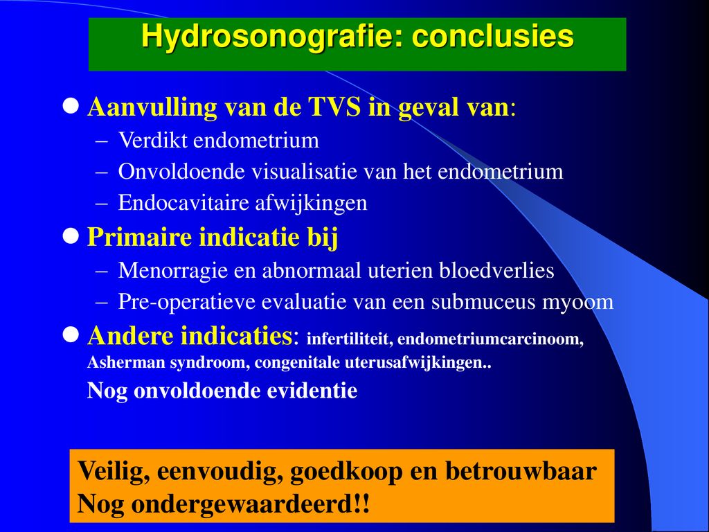 Hydrosonografie: conclusies