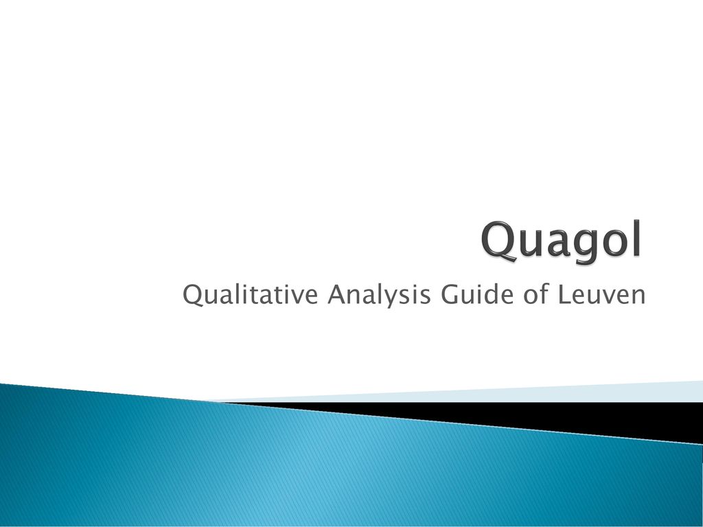 Qualitative Analysis Guide of Leuven