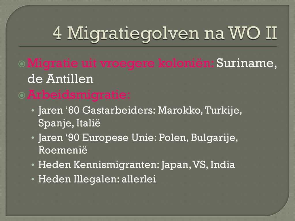 4 Migratiegolven na WO II