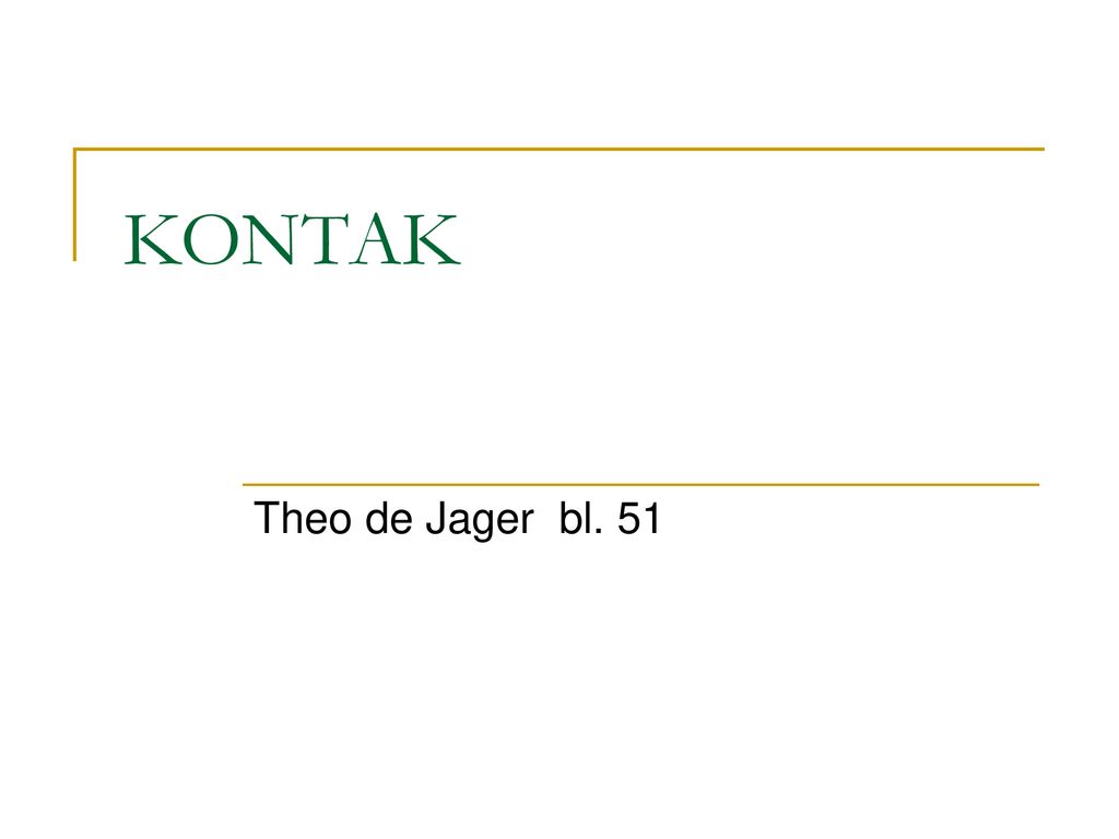 KONTAK Theo de Jager bl. 51