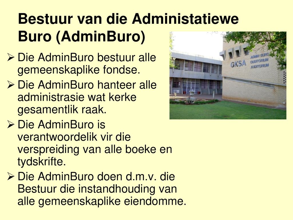 Bestuur van die Administatiewe Buro (AdminBuro)