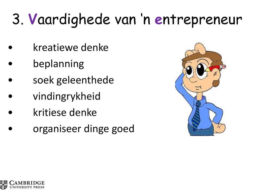 3. Vaardighede van ‘n entrepreneur