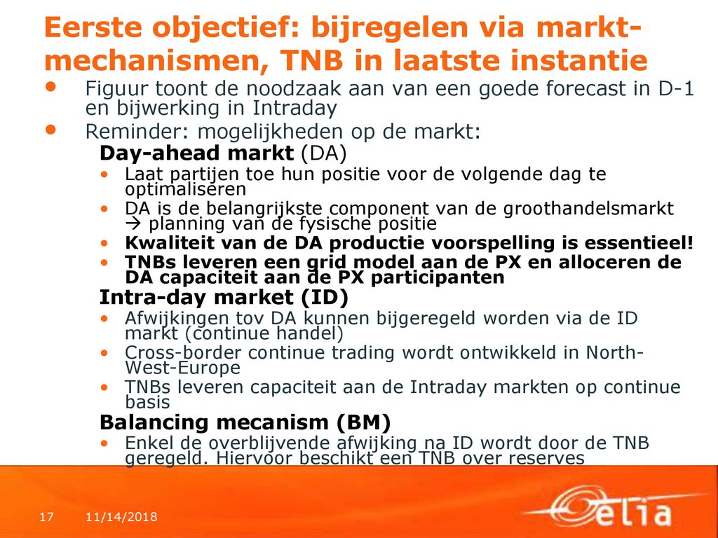 Eerste objectief: bijregelen via markt-mechanismen, TNB in laatste instantie