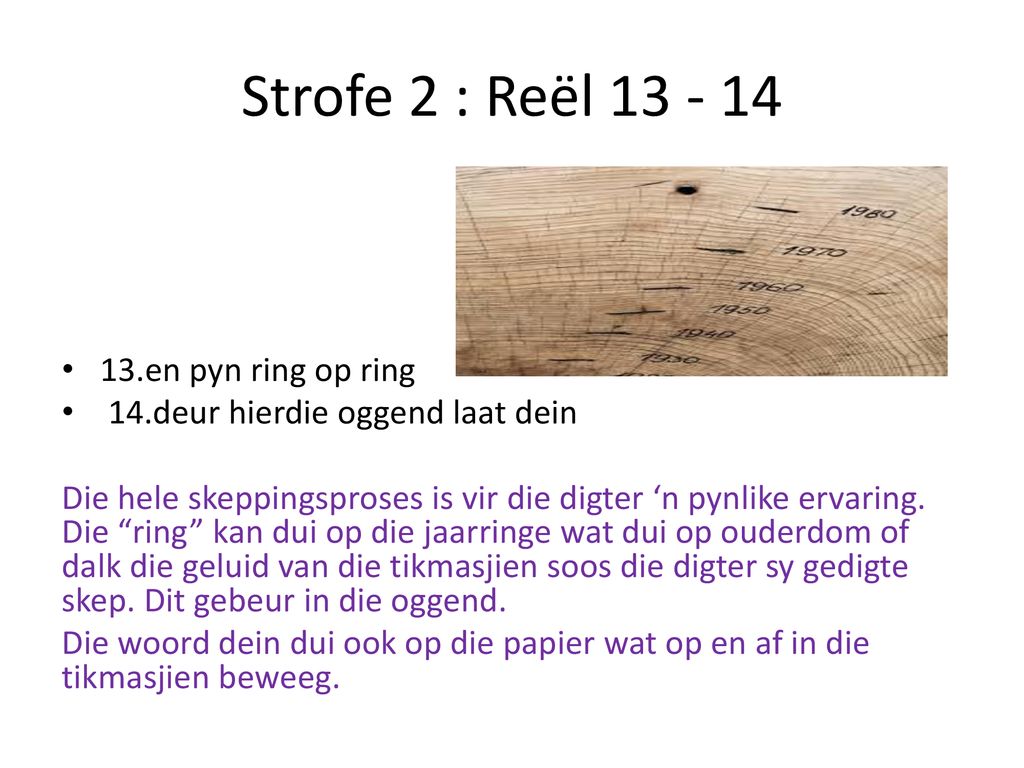 Strofe 2 : Reël en pyn ring op ring