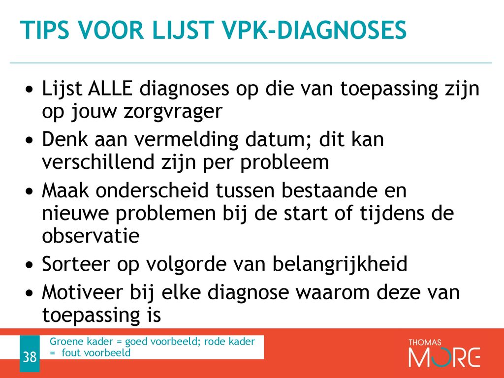 Tips voor lijst VPK-diagnoses