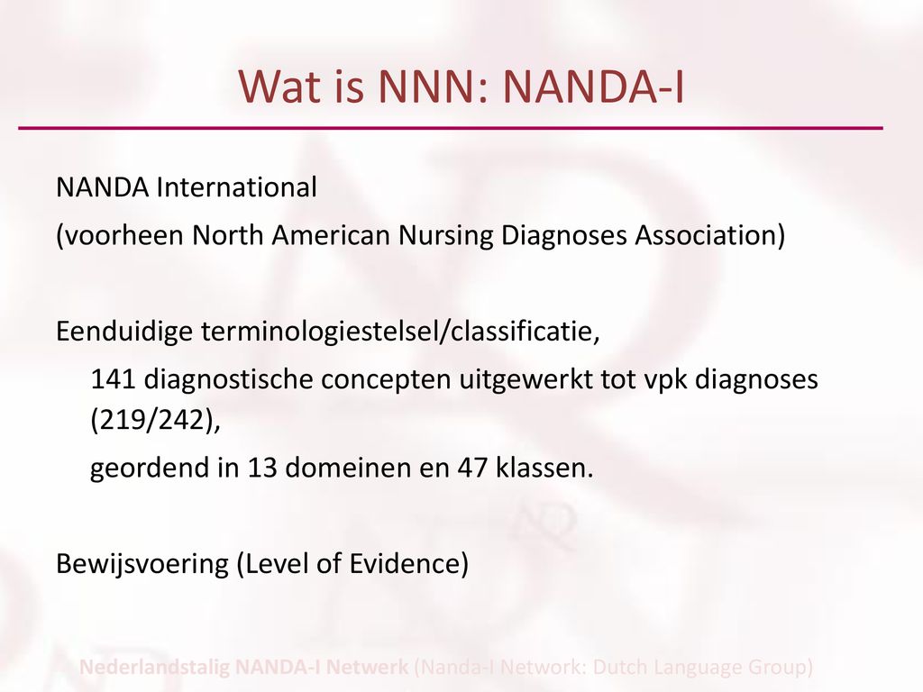 Wat is NNN: NANDA-I