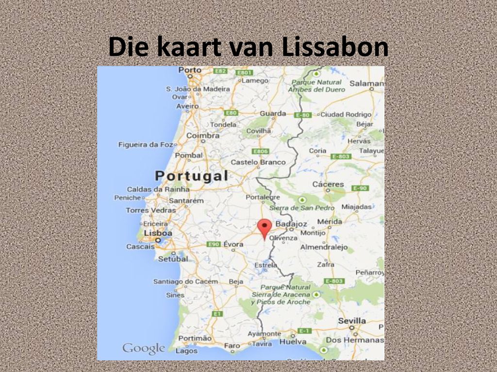 Die kaart van Lissabon