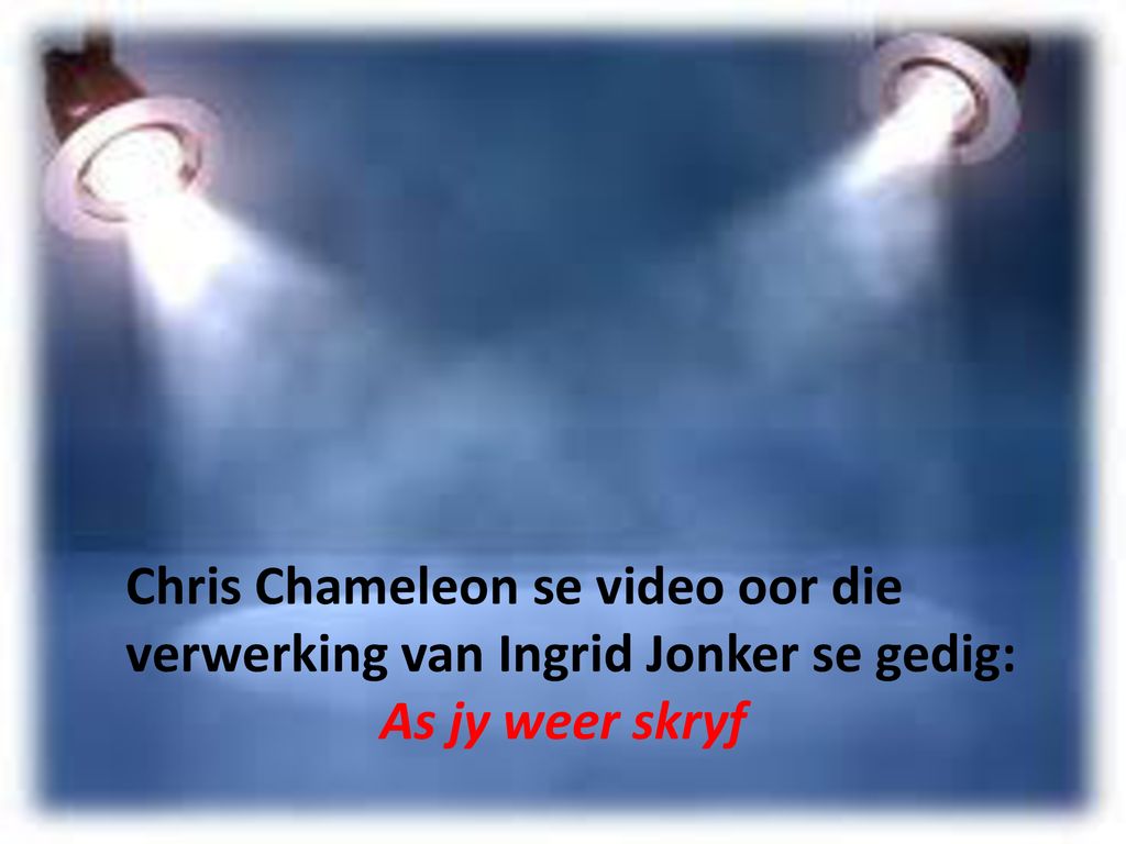 Chris Chameleon se video oor die verwerking van Ingrid Jonker se gedig:
