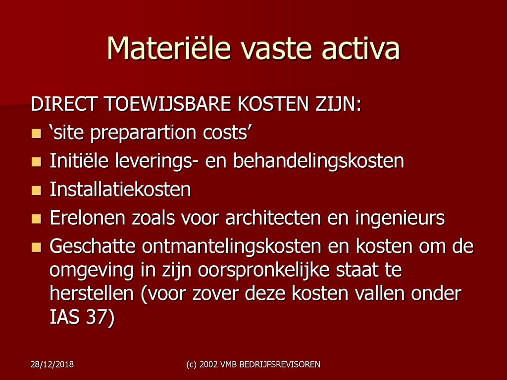 WAARDERING VAN MATERIELE VASTE ACTIVA - Ppt Download