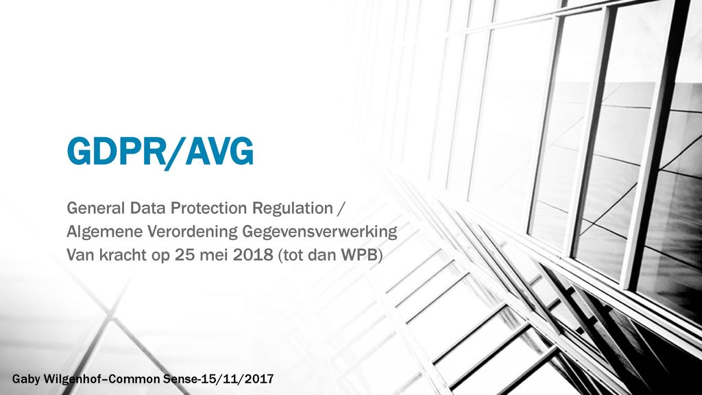 Gdpr Avg General Data Protection Regulation Ppt Download