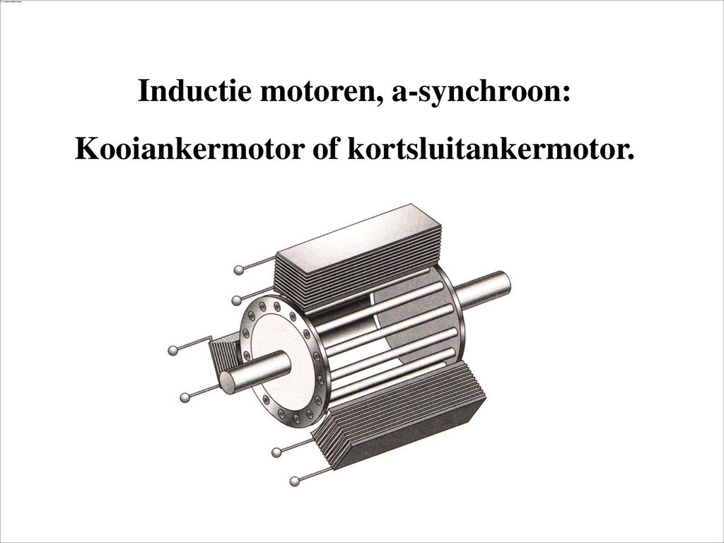 Inductie motoren, a-synchroon: Kooiankermotor of kortsluitankermotor.