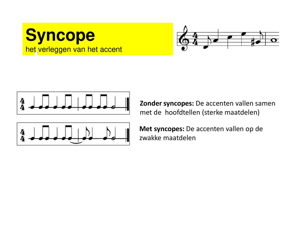 Syncope het verleggen van het accent