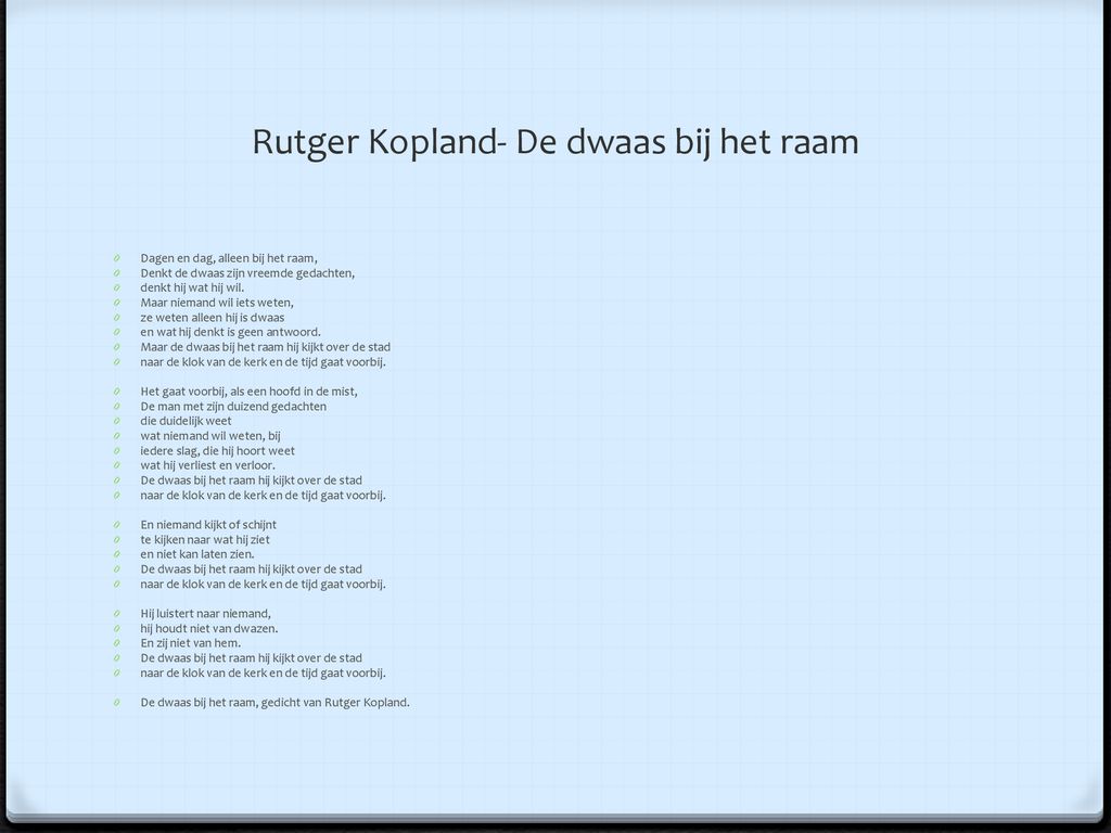 Rutger Kopland- De dwaas bij het raam