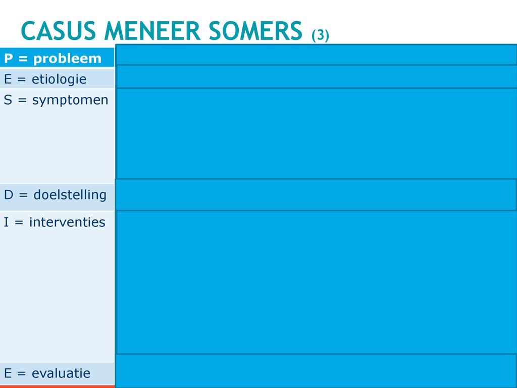 Casus Meneer Somers (3) P = probleem
