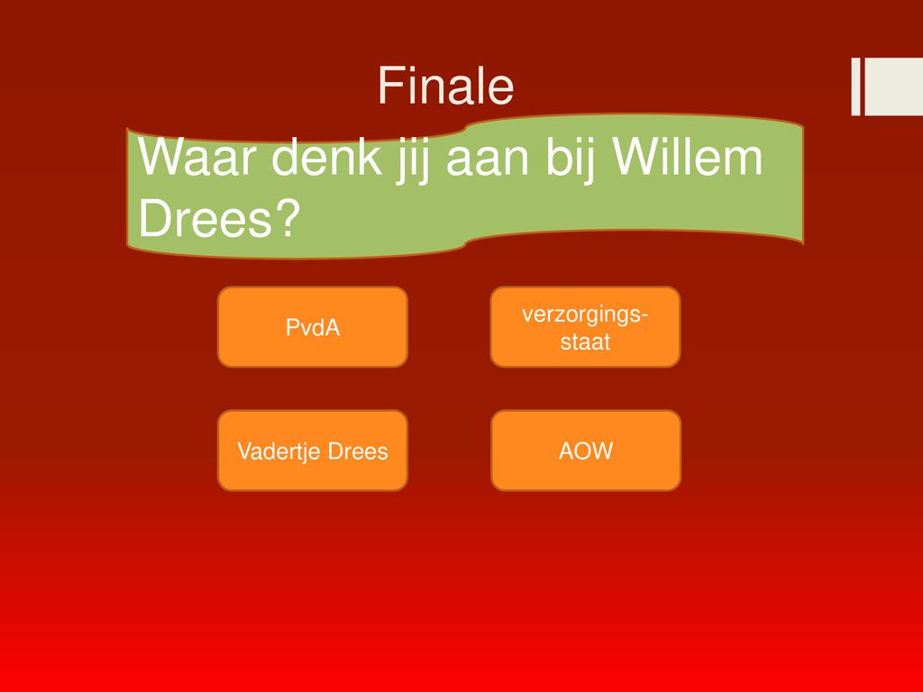 Waar denk jij aan bij Willem Drees