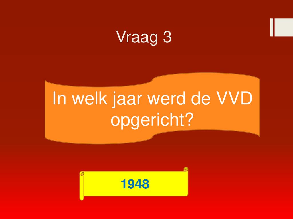 In welk jaar werd de VVD opgericht