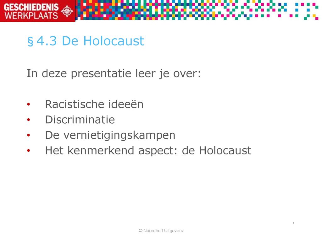 Verwonderend 4.3 De Holocaust In deze presentatie leer je over: Racistische EL-73