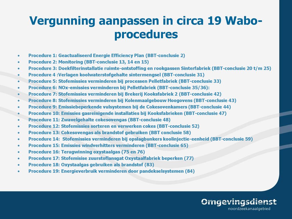 Vergunning aanpassen in circa 19 Wabo-procedures